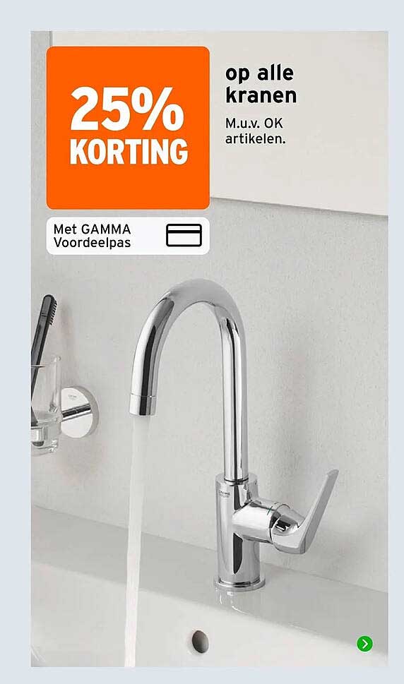 25% KORTING op alle kranen