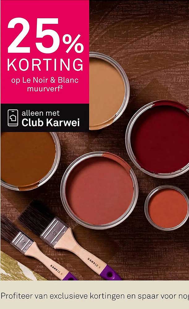 25% KORTING op Le Noir & Blanc muurverf²