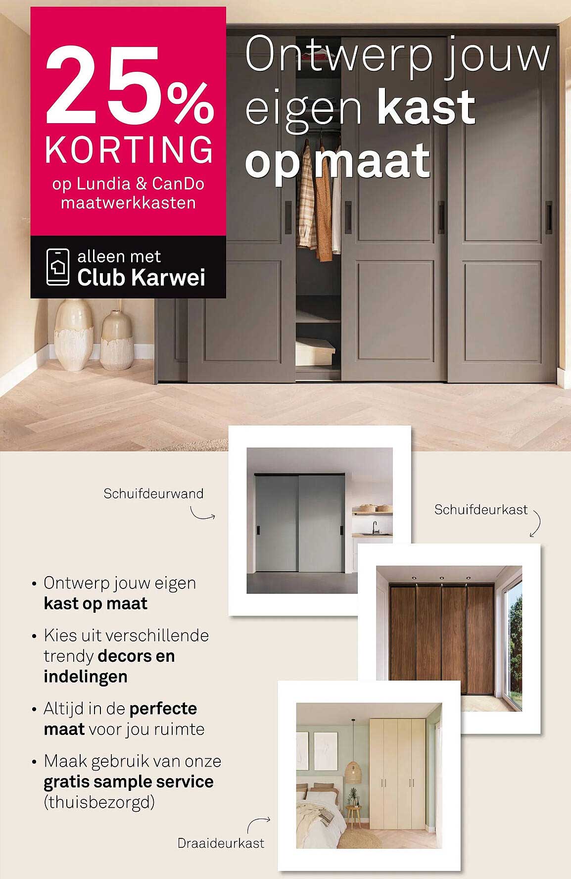 25% korting op Lundia & CanDo maatwerkkasten alleen met Club Karwei