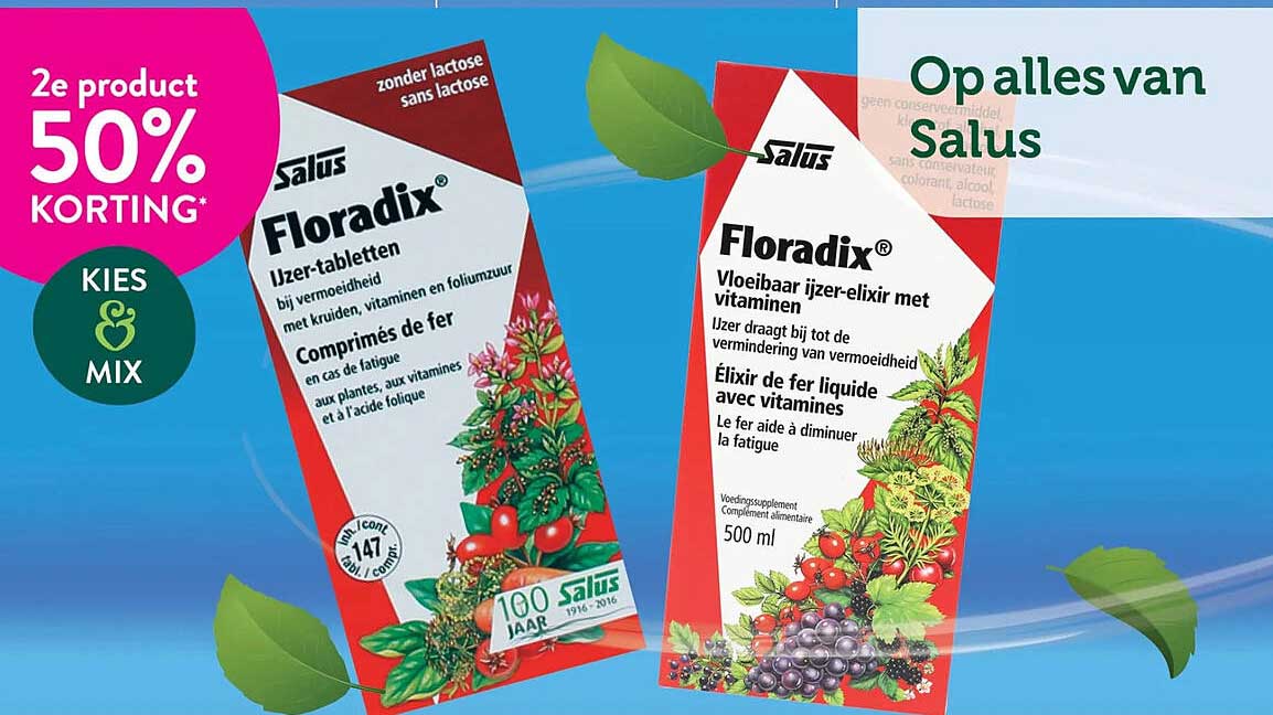 2e product 50% KORTING* KIES MIX Op alles van Salus