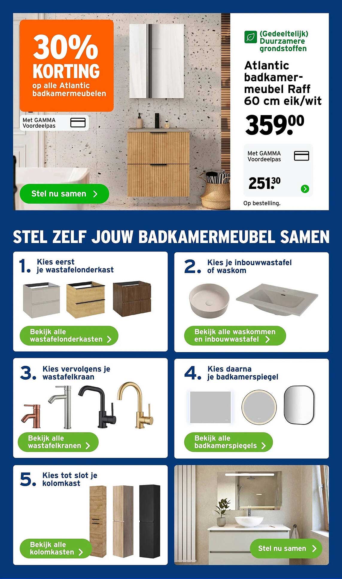 30% KORTING op alle Atlantic badkamermeubelen