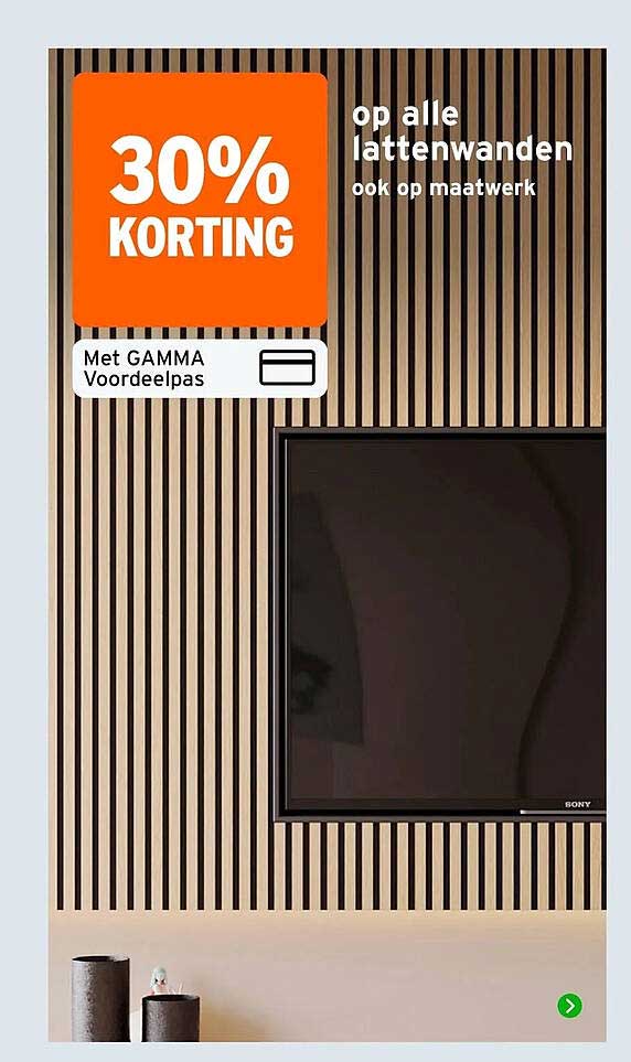 30% KORTING op alle lattenwanden ook op maatwerk