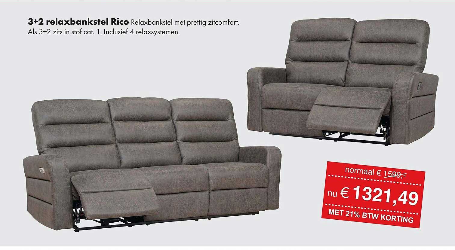 3+2 relaxbankstel Rico