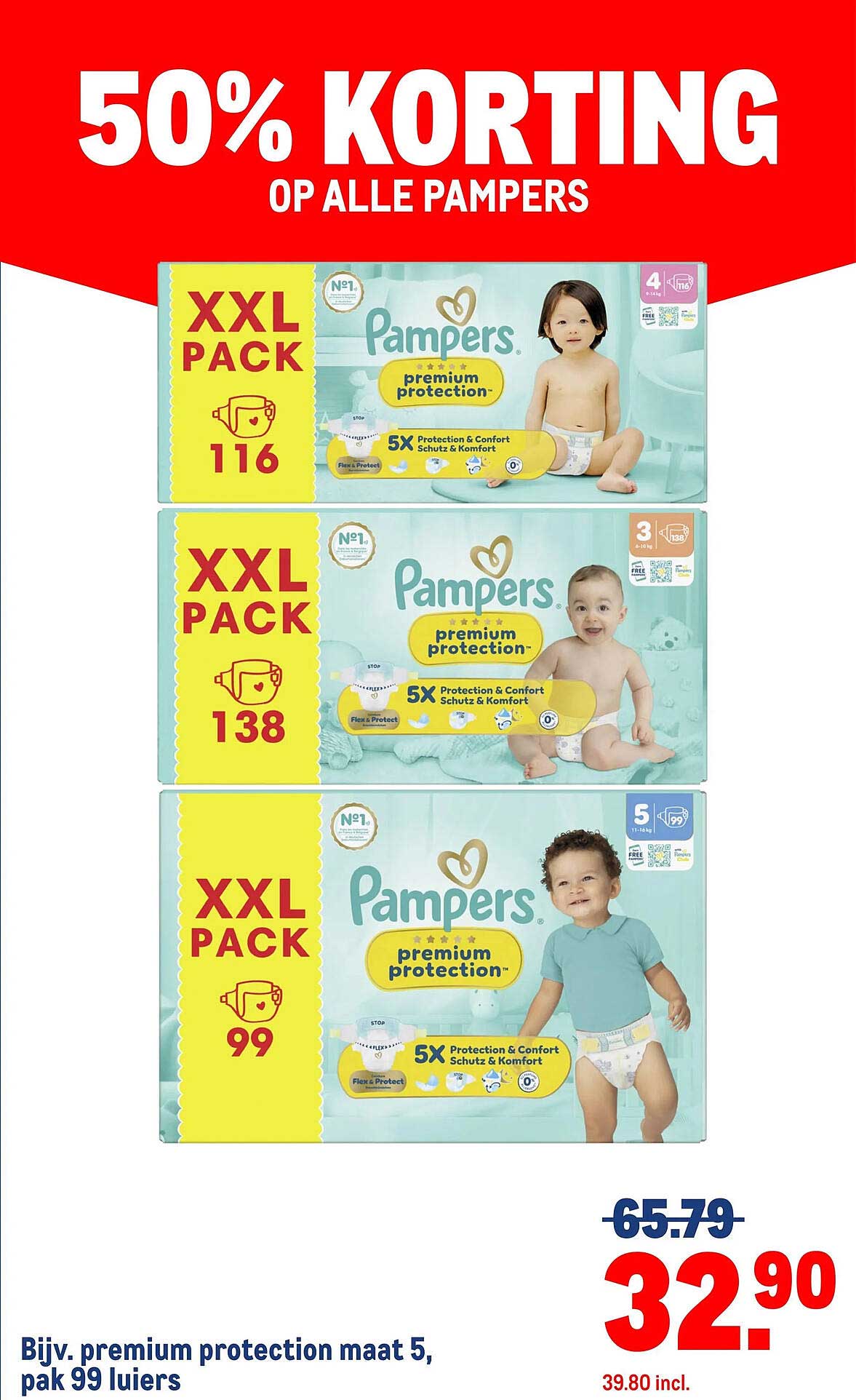 50% KORTING OP ALLE PAMPERS