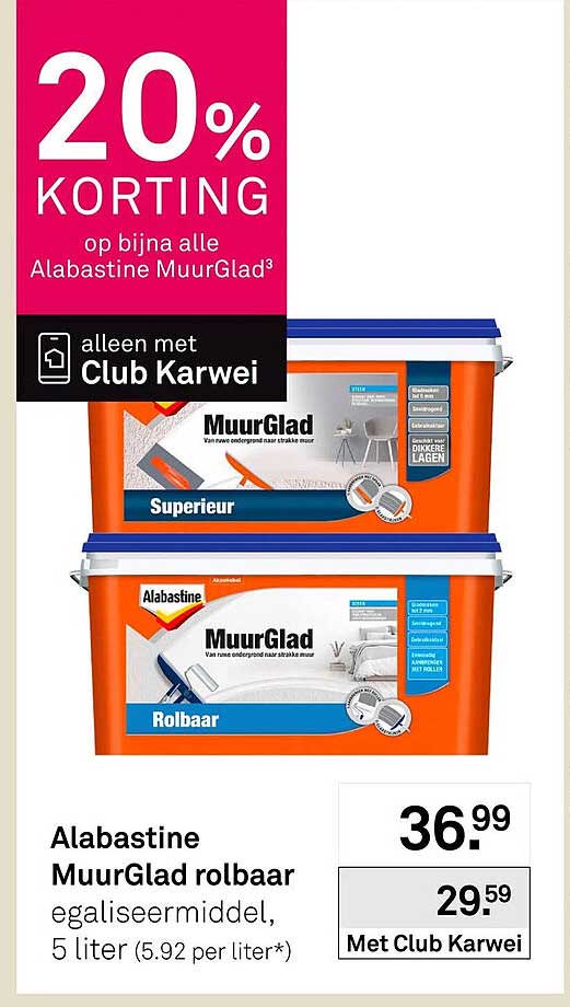 Alabastine MuurGlad rolbaar
