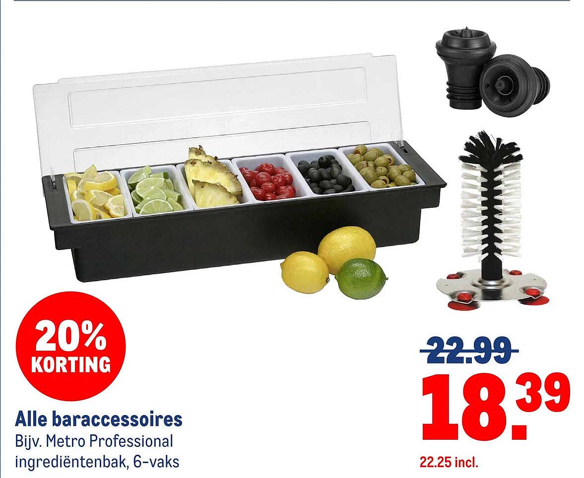 Alle baraccessoires 20% KORTING
