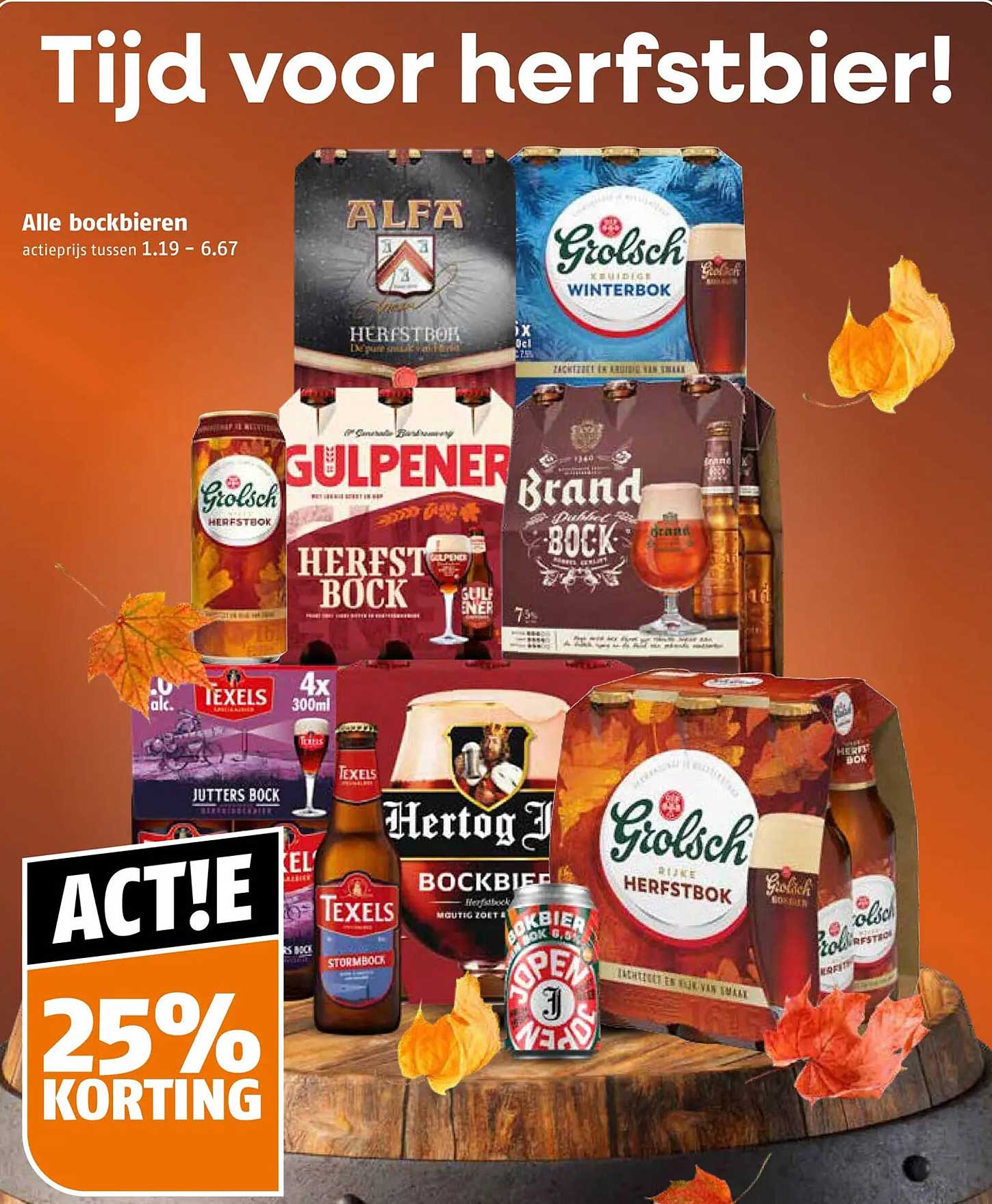 Alle bockbieren 25% korting