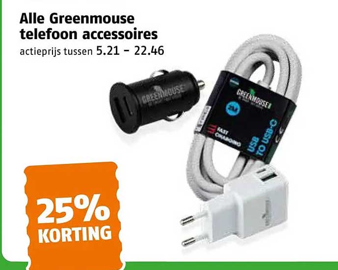 Alle Greenmouse telefoon accessoires 25% KORTING