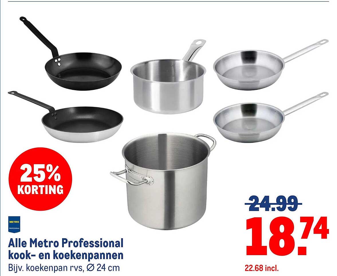 Alle Metro Professional kook- en koekenpannen Bijv. koekenpan rvs, Ø 24 cm