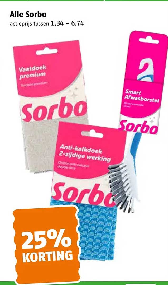 Alle Sorbo 25% KORTING