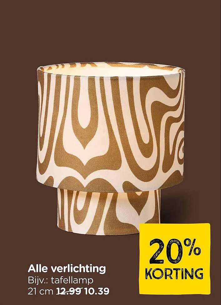 Alle verlichting Bijv.: tafellamp 21 cm 20% KORTING