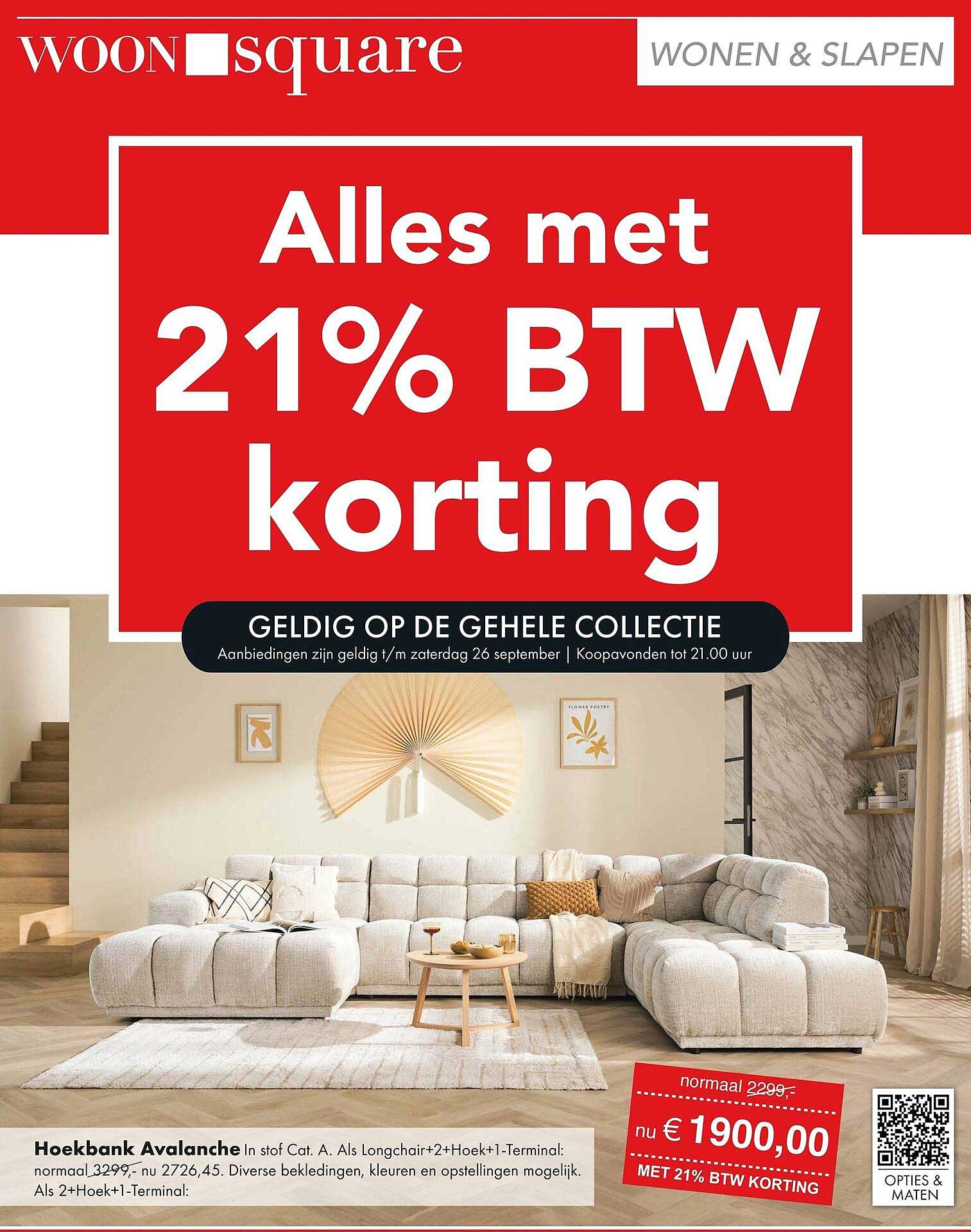 Alles met 21% BTW korting