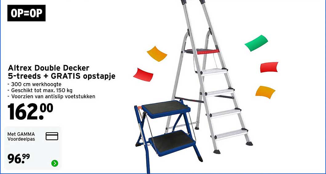 Altrex Double Decker 5-treeds + GRATIS opstapje