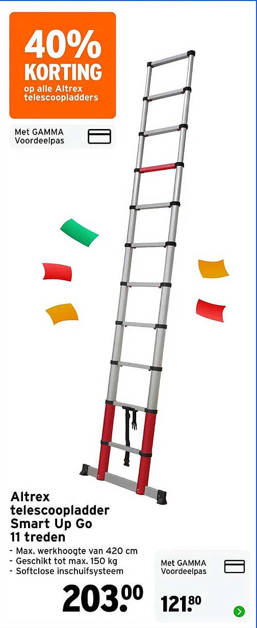 Altrex telescopladder Smart Up Go 11 treden