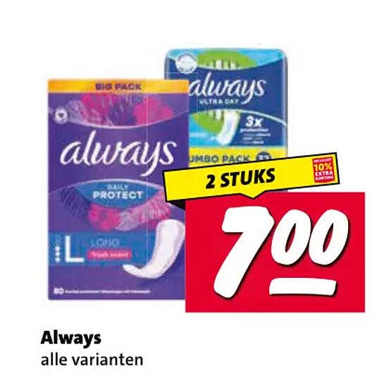 Always alle varianten 2 STUKS