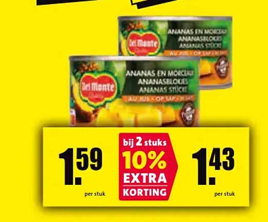 Ananas en moccu ananasblokjes ananas stukjes bij 2 stuks 10% extra korting
