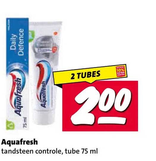 Aquafresh tandsteen controle, tube 75 ml 2 TUBES