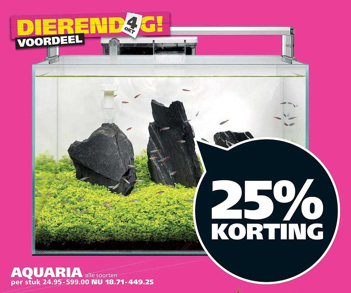 AQUARIA alle soorten per stuk 25% KORTING