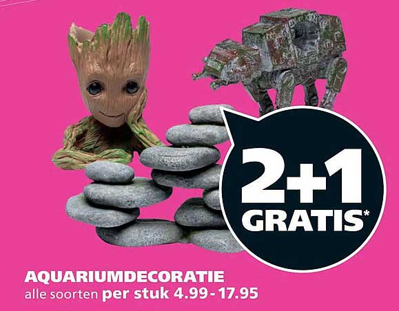 AQUARIUMDECORATIE alle soorten per stuk 4.99 - 17.95 2+1 GRATIS*