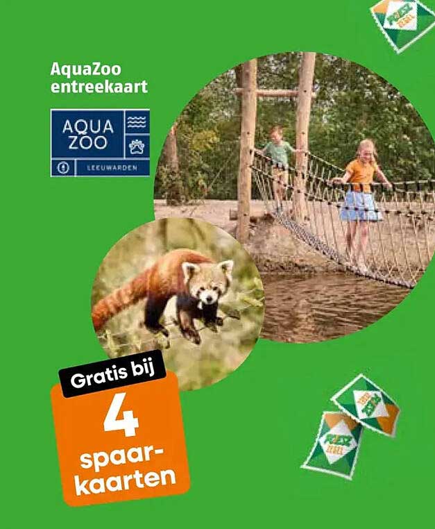 AquaZoo entreekaart Gratis bij 4 spaarkaarten