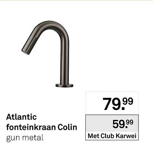 Atlantic fonteinkraan Colin gun metal