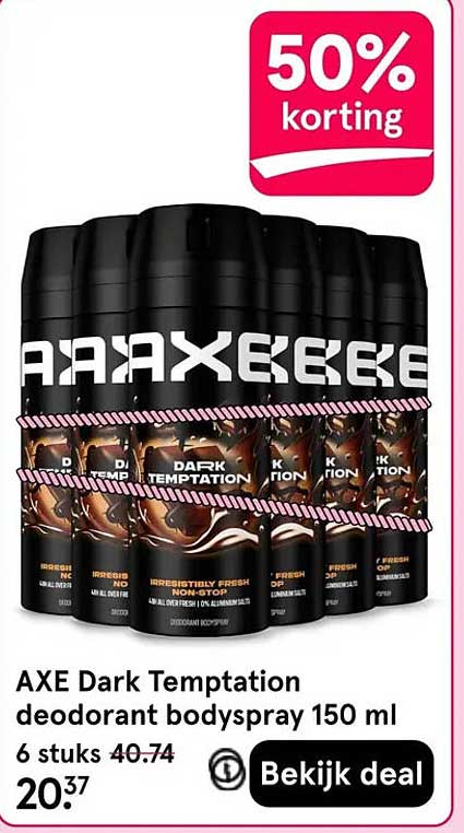 AXE Dark Temptation deodorant bodyspray 150 ml 6 stuks