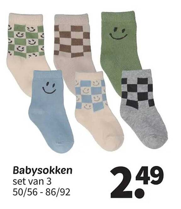 Babysokken set van 3 50/56 - 86/92