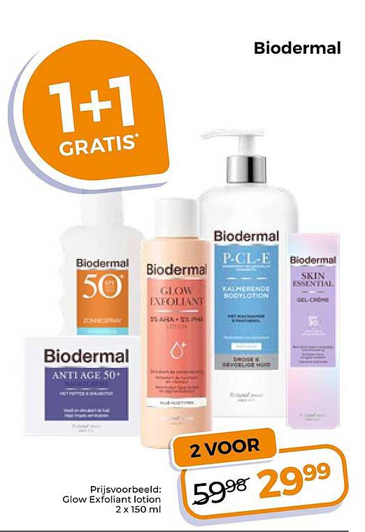 Biodermal 1+1 gratis 2 voor
