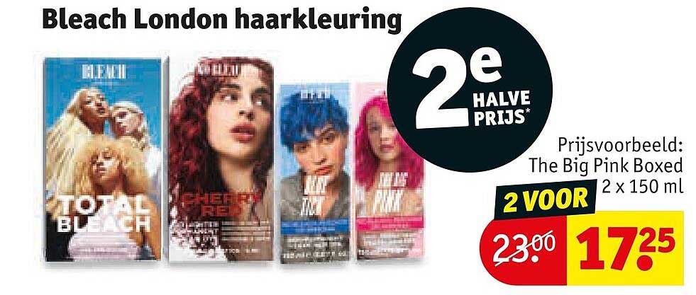 Bleach London haarkleuring 2e halve prijs