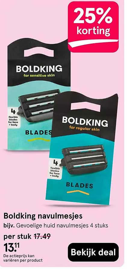 Boldking navulmesjes 25% korting