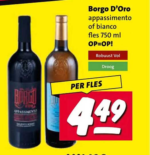 Borgo D’Oro appassimento of bianco fles 750 ml OP-OP!