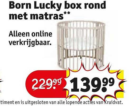 Born Lucky box rond met matras**