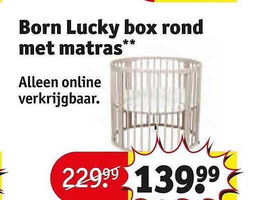 Born Lucky box rond met matras**