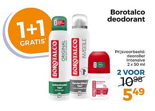 Borotalco deodorant 1+1 GRATIS