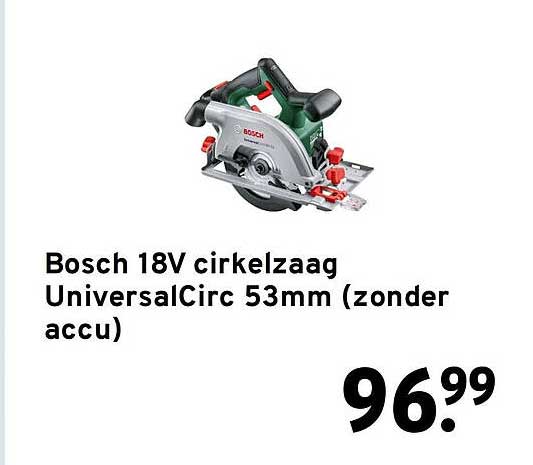 Bosch 18V cirkelzaag UniversalCirc 53mm (zonder accu)