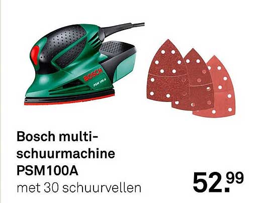 Bosch multi-schuurmachine PSM100A met 30 schuurvellen