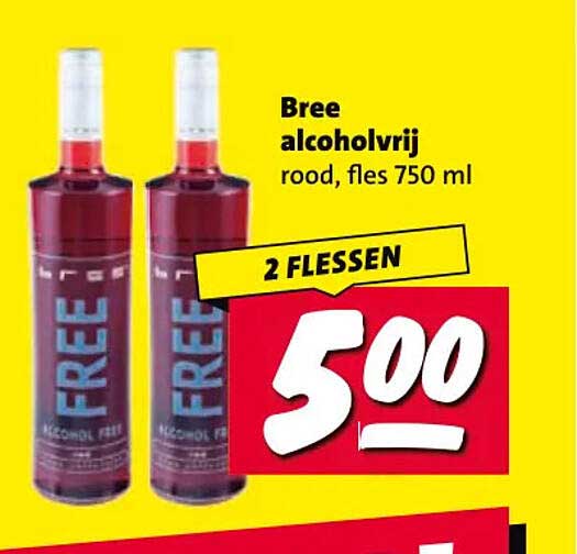 Bree alcoholvrij rood, fles 750 ml 2 FLESSEN
