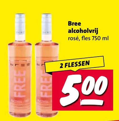 Bree alcoholvrij rosé, fles 750 ml 2 FLESSEN