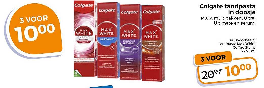 Colgate tandpasta in doosje 3 VOOR