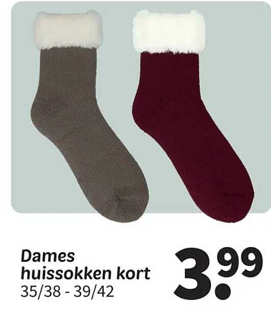 Dames huissokken kort 35/38 - 39/42