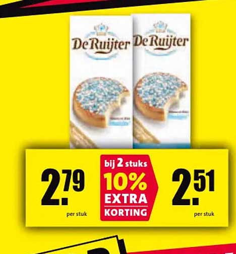 De Ruijter bij 2 stuks 10% EXTRA KORTING