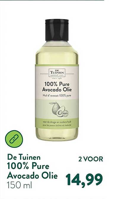De Tuinen 100% Pure Avocado Olie 150 ml 2 VOOR