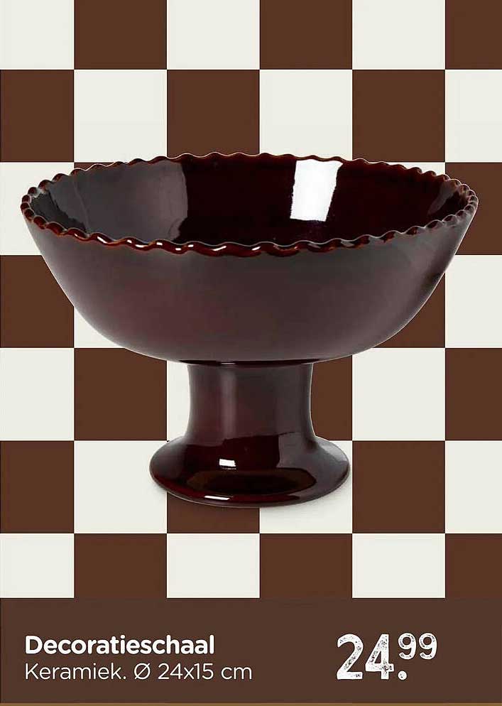 Decoratieschaal Keramiek. Ø 24x15 cm