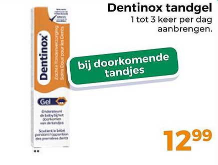 Dentinox tandgel bij doorkomende tandjes
