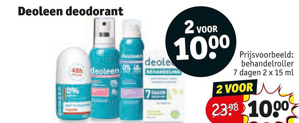 Deoleen deodorant 2 voor 10.00
