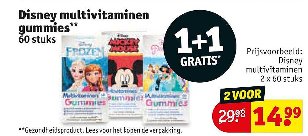 Disney multivitaminen gummies** 60 stuks 1+1 GRATIS*