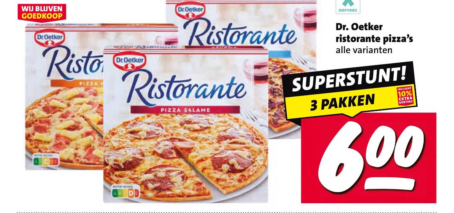 Dr. Oetker ristorante pizza's alle varianten SUPERSTUNT! 3 pakken inclusief 10% extra korting