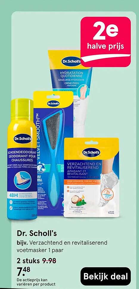 Dr. Scholl's bijv. Verzorgend en revitaliserend voetmasker 1 paar 2e halve prijs