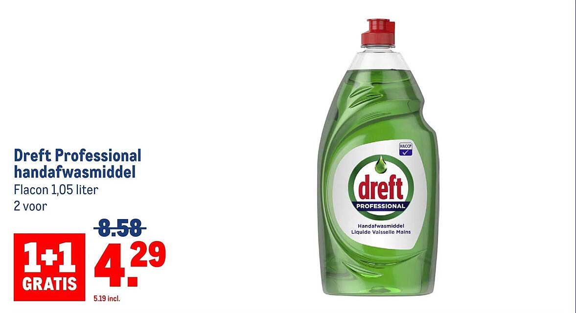 Dreft Professional handafwasmiddel 1+1 GRATIS