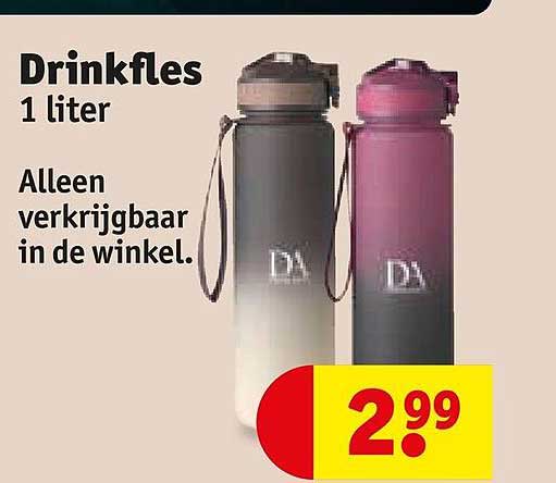 Drinkfles 1 liter Alleen verkrijgbaar in de winkel.